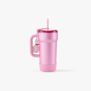 كوب Starbucks وردي مع يد وميدالية بطة لطيفة.