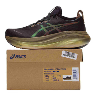 حذاء ركض ASICS GEL-NIMBUS 27 PLATINUM باللون الأسود للرجال.