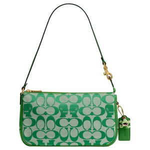 COACH x BRAIN DEAD collaboration Plaza 21 zipper seal fabric leather single shoulder bag small women's green