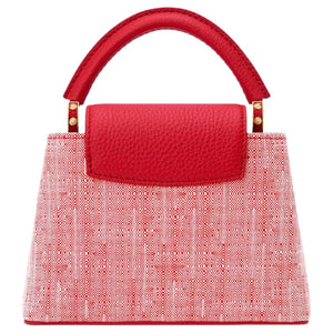 LOUIS VUITTON Capucines Nautical Series Gold Hardware Chain Tweed Single Shoulder Crossbody Handbag Mini Women's Fiery Red
