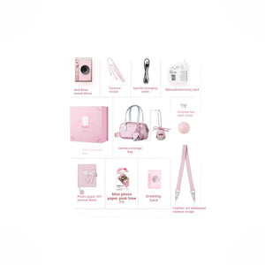 FUJIFILM Mini Evo Pink Limited Edition Gift Box – كاميرا إنستاكس فاخرة بإصدار وردي محدود.