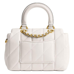 COACH Tabby 19 Quilted Decoration Sheepskin Crossbody Handbag Small Size Women's Chalk White