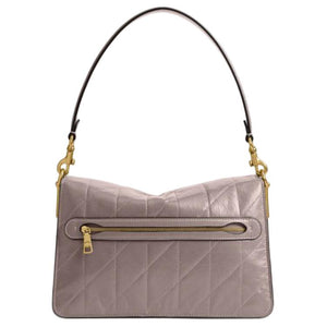 COACH ChainTabby 26 Quilted Chain Metal Logo Detachable Shoulder Strap Cowhide Leather Crossbody Single Shoulder Bag Medium Women's Ash Color
