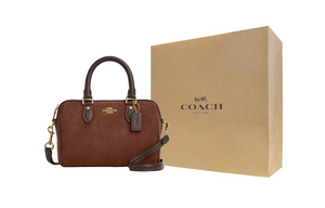 COACH Rowan 17 Boston Tote Small Vintage Brown.