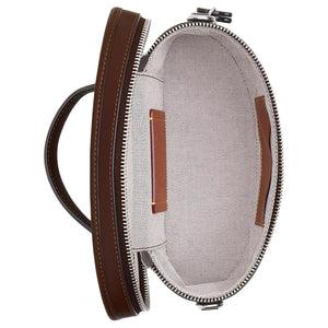 COACH Trail 21 Brand Logo Leather Single Shoulder Crossbody Handbag Small Women's Maple Color