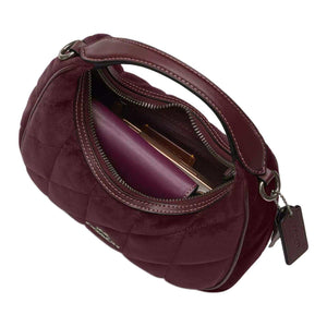 حقيبة Coach مبطنة باللون العنابي - Velvet Shoulder Bag.