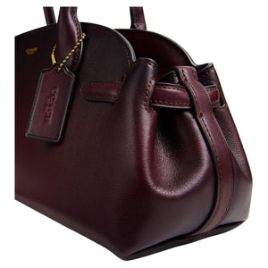 COACH Empire Carryall 34 Foil Logo Bowling Bag Crossbody Handbag Cowhide Leather Single Shoulder Large Women's Merlot Wine Red