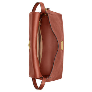 COACH Chelsea 30 Minimalist Design Push-Lock Cleavage Leather Single Shoulder Bag Large Women's Terracotta Color