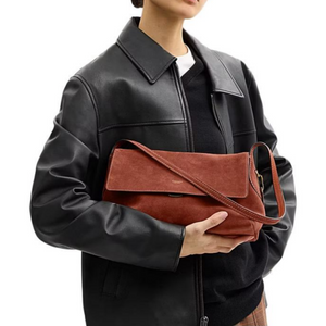 COACH Chelsea 30 Minimalist Design Push-Lock Cleavage Leather Single Shoulder Bag Large Women's Terracotta Color