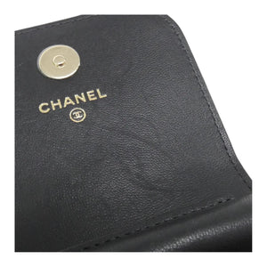CHANEL Gold Label Double C Logo Quilted Leather Chain Lambskin Flap Bag Single Shoulder Crossbody Bag Women's Black