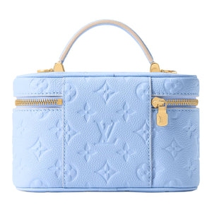 LOUIS VUITTON Vanity CHAIN POUCH Fresh and Elegant Color Detachable Woven Chain Shoulder Strap Cowhide Makeup Bag Women's Iris Blue