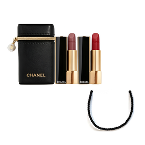 CHANEL Limited Pearl Pouch + Pearl Lipstick Set.