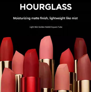 Hourglass light mist gold rabbit lipstick + small gold tube mouth red makeup set