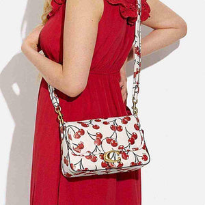 حقيبة كتف تابي بطبعة الكرز Soft Tabby 26 Shoulder Bag With Cherry Print.