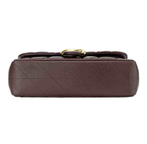 حقيبة Coach كتف جلد مبطن Quilted باللون البني الغامق.