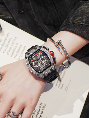 Richard barrel-shaped large dial 2026 new watch women's virtue genuine autumn and winter trend red couple men's watch.