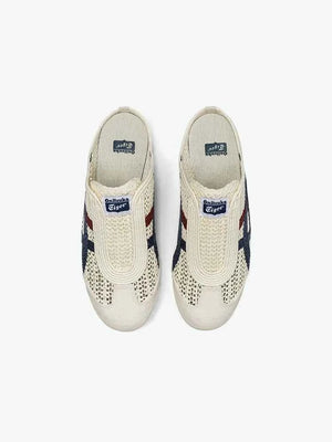 Onitsuka Tiger MEXICO 66 SABOTحذاء أسكس ميكسيكو 66 سابوت - سكري بتفاصيل كحلي وأحمر.
