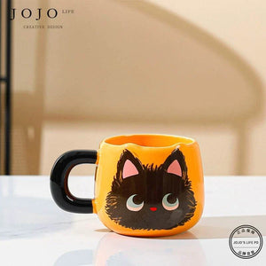 JOJO cat ceramic mug: بجودة عالية كوب سيراميك مميز لعشاق القطة جو جو.