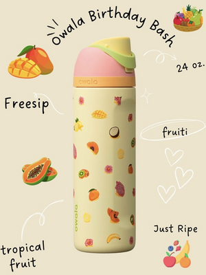 Owala's new anniversary limited tropical fruit insulated cup large capacity 24oz straw water cup FreeSip