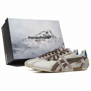 حذاء Onitsuka Tiger x PandaPrank كاجوال بيج وبني.