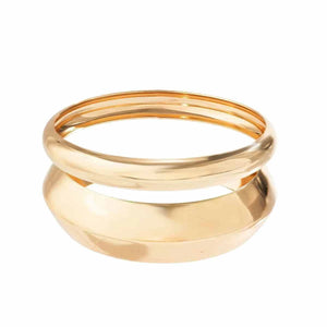 Metallic glossy curved bracelet | مجموعة سوار معدني لامع منحني موضة 2025.