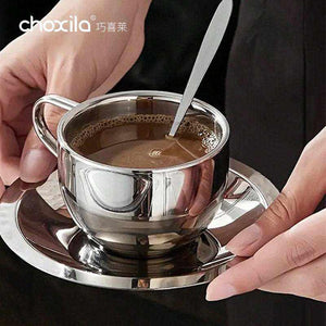 Choxila stainless steel coffee mug.