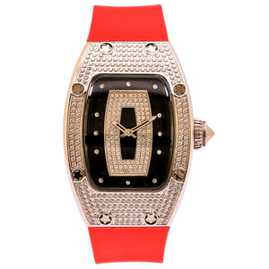 Light luxury niche diamond-encrusted women's watch, tonneau-shaped large dial, gypsophila high-end luxury women's watch brand genuine.