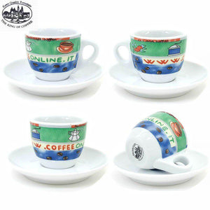 طقم أكواب قهوة Espresso برسومات فنية مميزة من البورسلين.