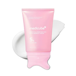 medicube Salmon PDRN Collagen Gua Sha Neck Cream lifts and tightens wrinkles