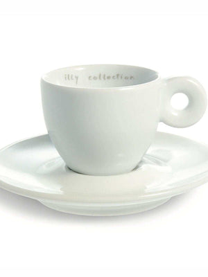 طقم أكواب Espresso من illy بتصميم Art Collection أبيض.