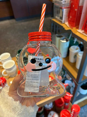 Starbucks Bear Glass Straw Cup.