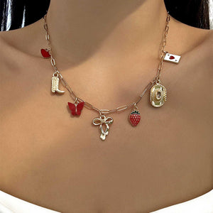 عقد Pearl Choker بقلادات Cherry و فواكه صيفية جذابة.