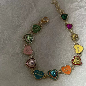 Fashion Color Love Drop Oil Enamel Bracelet Female INS New D