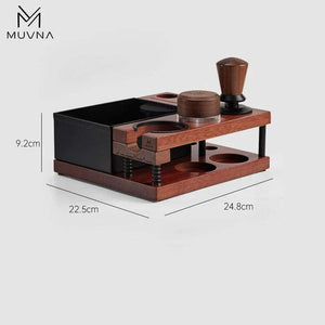 MUVNA Espresso Solid Wood Tamping Stand.