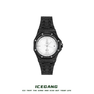 ساعة ICEGANG باللون الأسود بميناء أبيض باندا