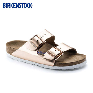 BIRKENSTOCK leather حذاء جلدي أصلي للراحة اليوميةتصميم أنيق وجودةعالية.