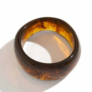 سوار نسائي | تصميم واسع غير منتظم من الريزين موضة صيف 2025 smeared resin bracelet.