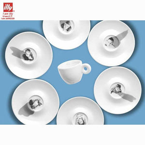 طقم أكواب Espresso من illy بتصميم Art Collection أبيض.