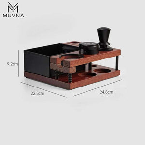 MUVNA Espresso Solid Wood Tamping Stand.