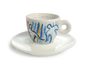 طقم أكواب Espresso من illy Collection بتصميم فني ملون.