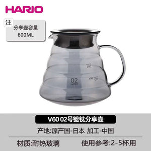 إبريق تقديم القهوة المقطرة Hario V60 بسعة 600ml ولون فضي مميز.