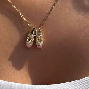 Korean version of ballet shoes, broken diamond necklace, niche design, elegant temperament, autumn, spring and summer new products, daily fashion and versatile