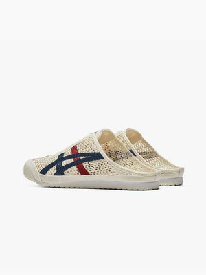 Onitsuka Tiger MEXICO 66 SABOTحذاء أسكس ميكسيكو 66 سابوت - سكري بتفاصيل كحلي وأحمر.