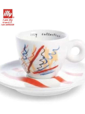 فنجان قهوة illy collection سيراميك بتصميم فني ملون.
