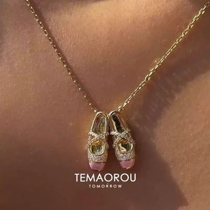 Korean version of ballet shoes, broken diamond necklace, niche design, elegant temperament, autumn, spring and summer new products, daily fashion and versatile