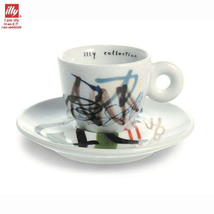 فنجان قهوة illy collection سيراميك بتصميم فني ملون.