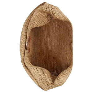 COACH Brooklyn 39 Woven Design Letter Print Straw Single Shoulder Bag Large Women's Beige