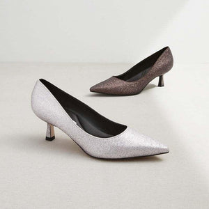 حذاء كعب قصير Kitten Heels نسائي Glitter برونزي CHARLES & KEITH.