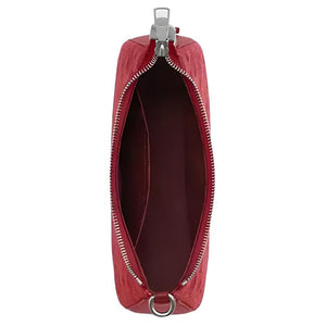 COACH Teri 24 Zipper Closure Denim Single Shoulder Bag Medium Size Women's Red