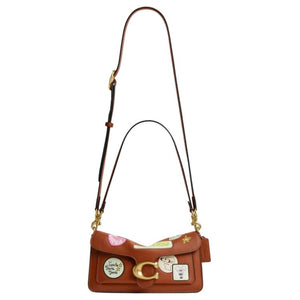 COACH x BRAIN DEAD Collaboration SOFT TABBY 26 Cute Buckle Closure Cowhide Leather Crossbody Shoulder Bag Medium Women's Amber Brown